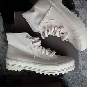 Superga. Size 9.5 Cream.